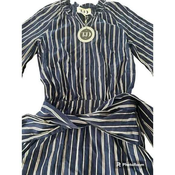 The Jetset Diaries Night Sky With Silver Stripe Kensington Mini Dress Size Large - Picture 4 of 7